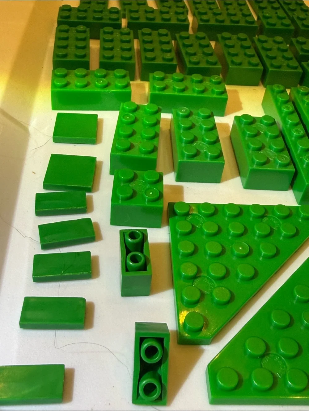 LEGO 51 green blocks planks pieces parts elements lot